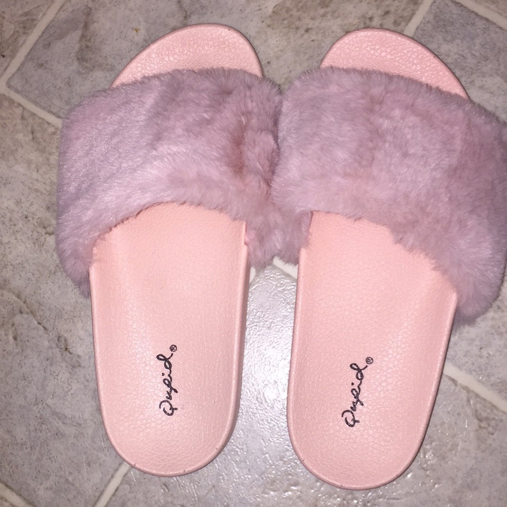 Pink fur slides